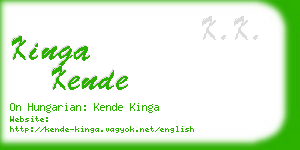 kinga kende business card